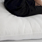 Canapé d'angle moderne en lin en forme de L 120", modulable, avec pouf de rangement