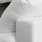 Canapé d'angle moderne en lin en forme de L 120", modulable, avec pouf de rangement