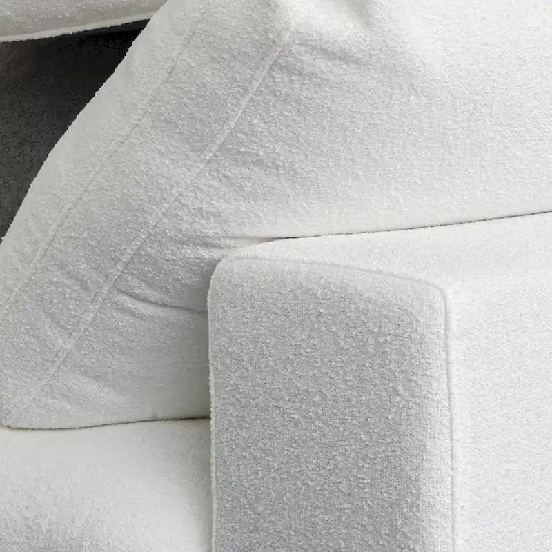 Canapé d'angle moderne en lin en forme de L 120", modulable, avec pouf de rangement