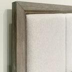 Chambre à coucher Ennesley Gray Wood avec lit capitonné