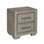 Chambre à coucher Ennesley Gray Wood avec lit capitonné