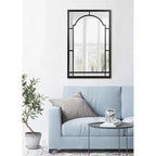 Miroir mural décoratif arqué encadré en métal Lyla Noir - Kate & Laurel All Things Decor