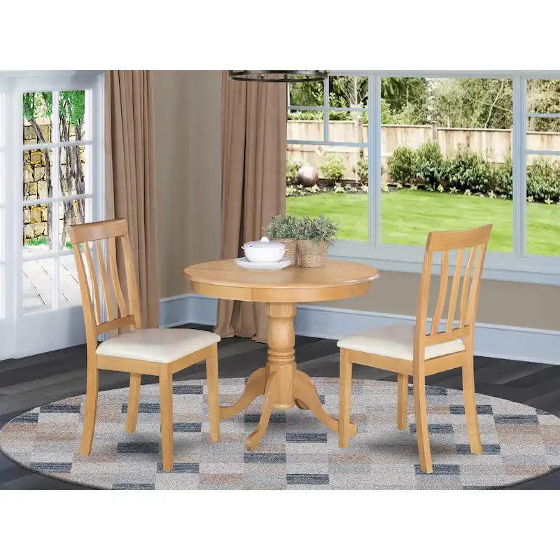 Table de salle à manger ronde, 36x36 pouces, Chêne