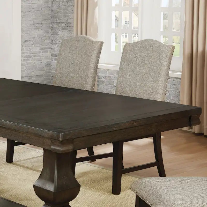Table à manger extensible en bois Ruddy Road Espresso de 94 pouces