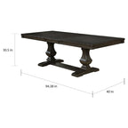 Table à manger extensible en bois Ruddy Road Espresso de 94 pouces