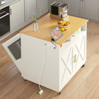 Moasis Îlot de Cuisine Roulant Mobile avec Meuble de Rangement pour Poubelle