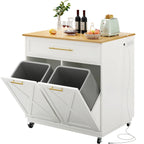 Moasis Îlot de Cuisine Roulant Mobile avec Meuble de Rangement pour Poubelle