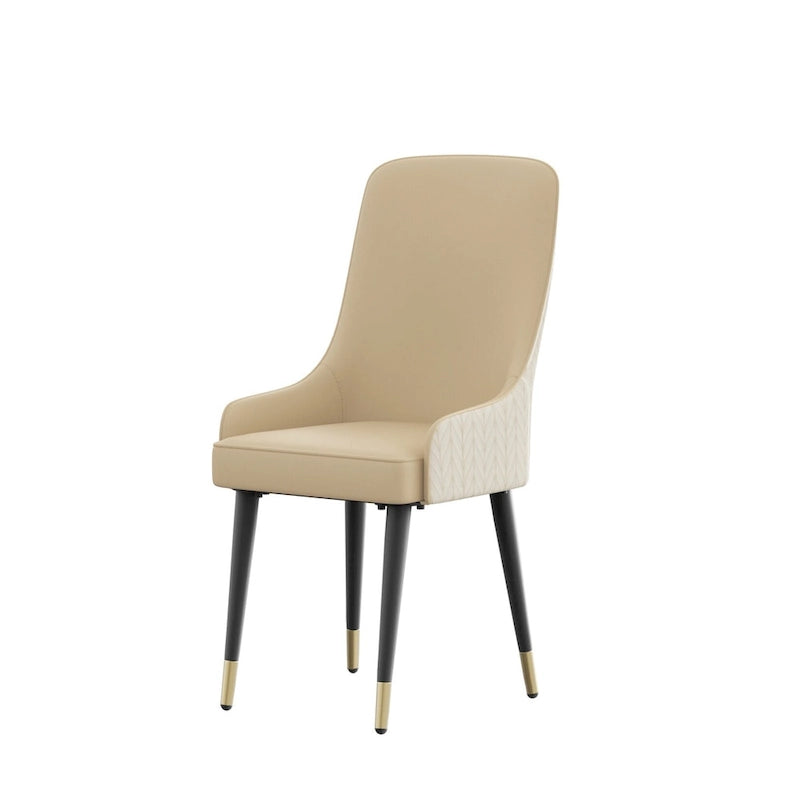 Chaise de salle à manger moderne en similicuir PU avec pieds en métal - 17x17x36