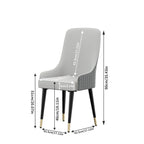 Chaise de salle à manger moderne en similicuir PU avec pieds en métal - 17x17x36