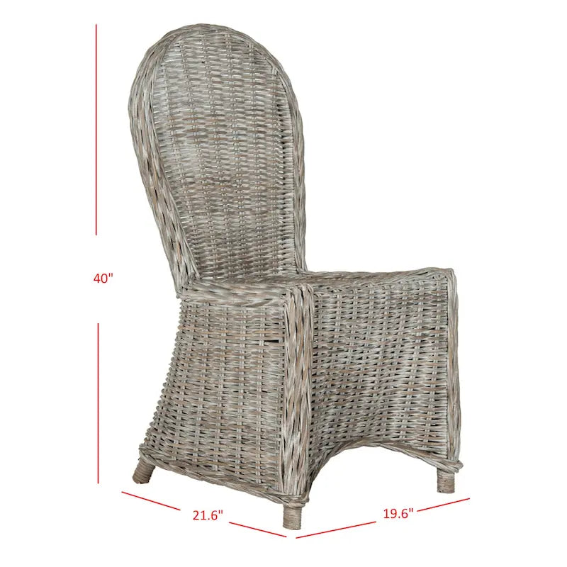 Chaise de salle à manger Manolica blanchie à la chaux – 19,5 x 26 x 40,5
