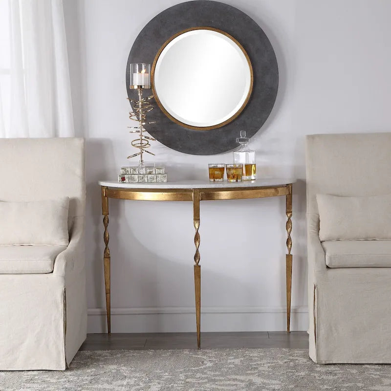 Console en fer Imelda 40 avec plateau en marbre
