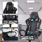 FDW Chaise de Bureau Chaise Gaming Chaise de Bureau Fauteuil de Direction avec Support Lombaire Tabouret Réglable Chaise d'Ordinateur Pivotante à Roulettes