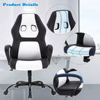 Chaise de bureau FDW Chaise de jeu pour PC Chaise de bureau pas chère en cuir PU Fauteuil de direction pour ordinateur Support lombaire pour femmes et hommes
