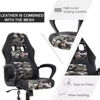 FDW Chaise de bureau gamer, Chaise de bureau ergonomique avec massage, Fauteuil de bureau en cuir PU avec support lombaire, appui-tête et accoudoirs