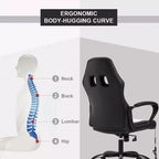 FDW Chaise de bureau gamer, Chaise de bureau ergonomique avec massage, Fauteuil de bureau en cuir PU avec support lombaire, appui-tête et accoudoirs