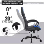 FDW Chaise de bureau gamer, Chaise de bureau ergonomique avec massage, Fauteuil de bureau en cuir PU avec support lombaire, appui-tête et accoudoirs