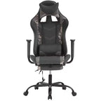 FDW Chaise de jeu de course, Chaises de jeu vidéo avec bureau d'ordinateur, Support lombaire et appui-tête en cuir PU, Siège pivotant à 360°