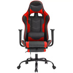 FDW Chaise de jeu de course, Chaises de jeu vidéo avec bureau d'ordinateur, Support lombaire et appui-tête en cuir PU, Siège pivotant à 360°