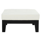 Perri Carré Blanc Cuir Ottoman