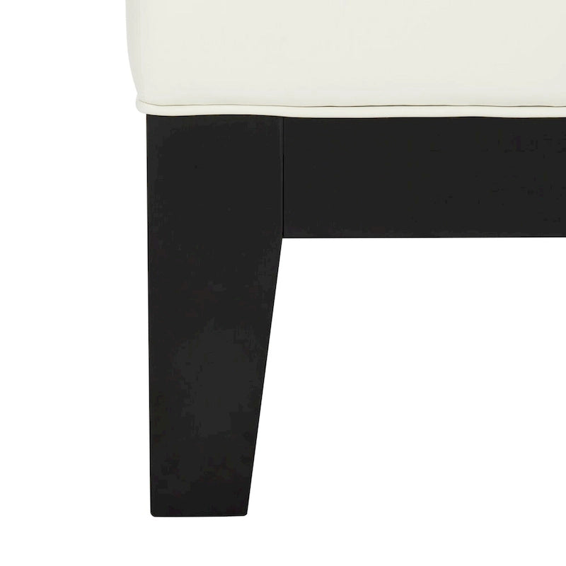 Perri Carré Blanc Cuir Ottoman