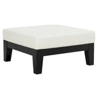 Perri Carré Blanc Cuir Ottoman