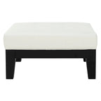Perri Carré Blanc Cuir Ottoman