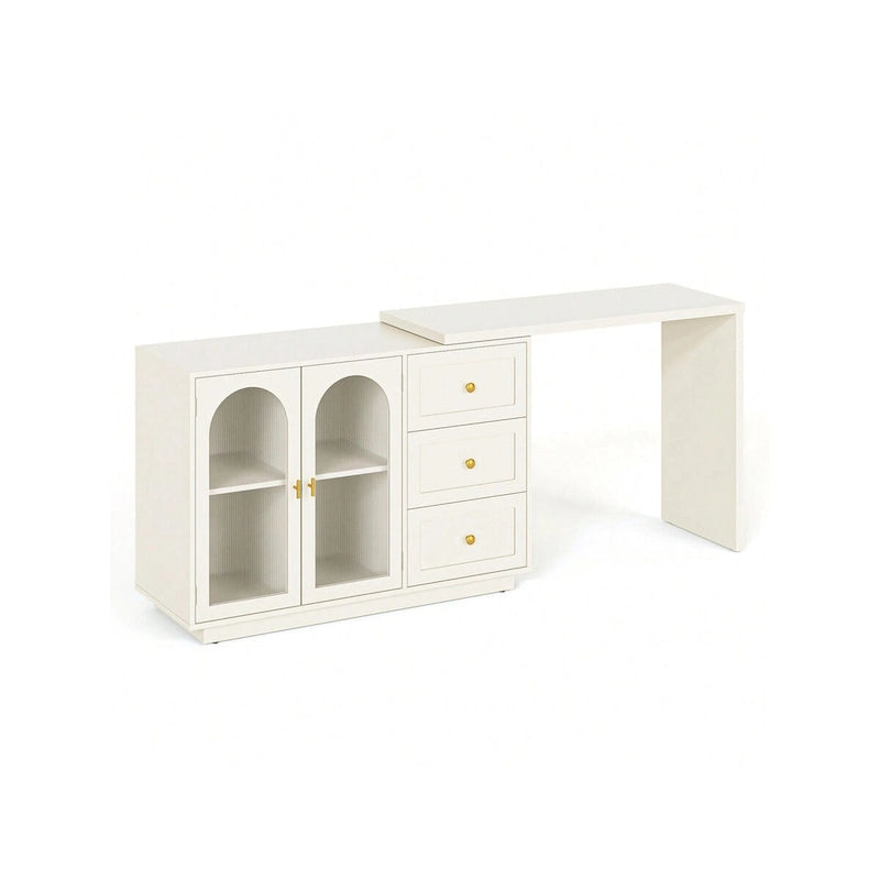 Coiffeuse d'angle extensible à 2 portes sans miroir