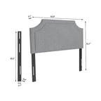 Tête de lit capitonnée en tissu avec clous décoratifs pour lit Queen size