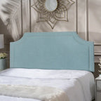 Tête de lit capitonnée en tissu avec clous décoratifs pour lit Queen size