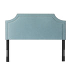 Tête de lit capitonnée en tissu avec clous décoratifs pour lit Queen size