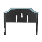 Tête de lit capitonnée en tissu avec clous décoratifs pour lit Queen size