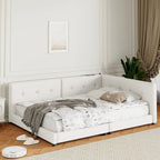 Lit plateforme capitonné Queen Size avec ports USB, sommier tapissier non requis, facile à assembler