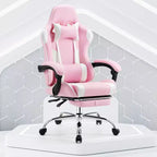 Chaise de jeu de course ergonomique JIONJOY avec dossier haut, soutien lombaire et accoudoirs réglables