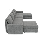 Canapé d'angle modulaire en forme de U en chenille avec pouf
