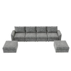 Canapé d'angle modulaire en forme de U en chenille avec pouf
