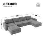 Canapé d'angle modulaire en forme de U en chenille avec pouf
