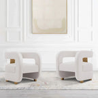 Fauteuil d'appoint moderne en velours Amirah