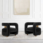 Fauteuil d'appoint moderne en velours Amirah