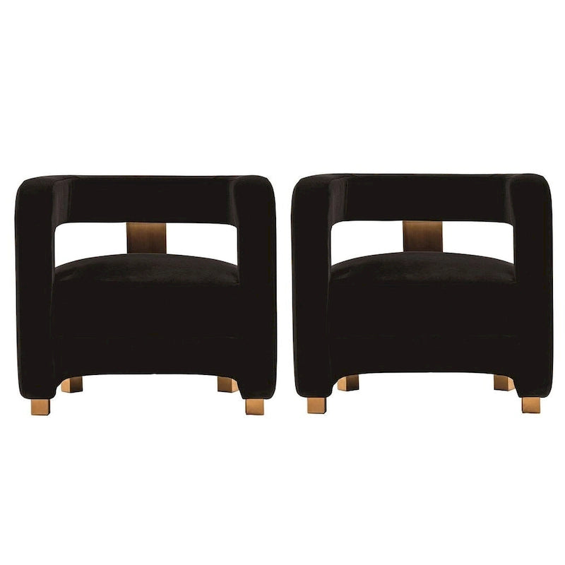 Fauteuil d'appoint moderne en velours Amirah