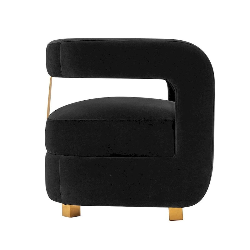 Fauteuil d'appoint moderne en velours Amirah