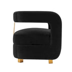 Fauteuil d'appoint moderne en velours Amirah