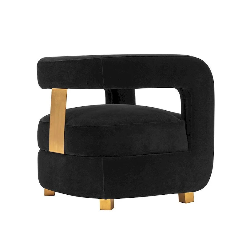Fauteuil d'appoint moderne en velours Amirah