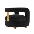 Fauteuil d'appoint moderne en velours Amirah