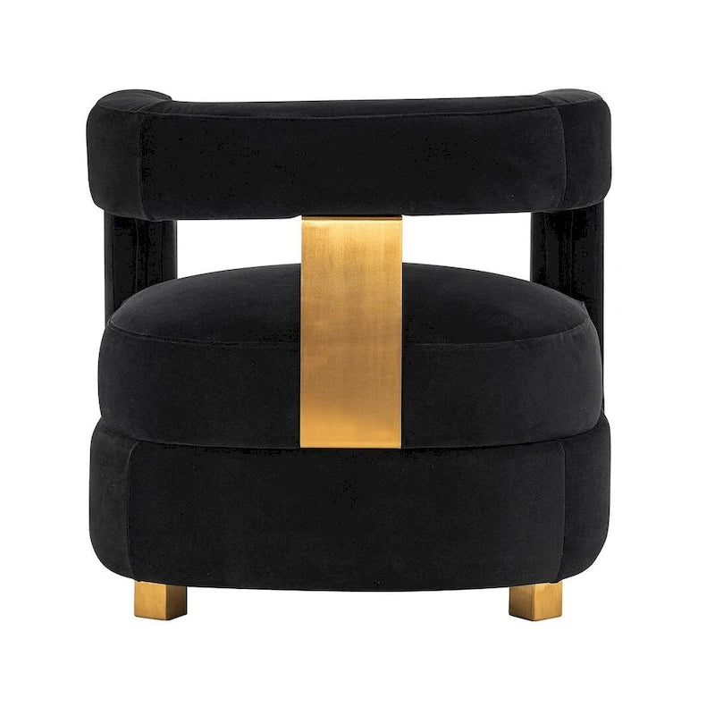 Fauteuil d'appoint moderne en velours Amirah