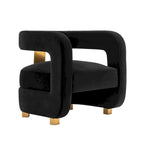 Fauteuil d'appoint moderne en velours Amirah