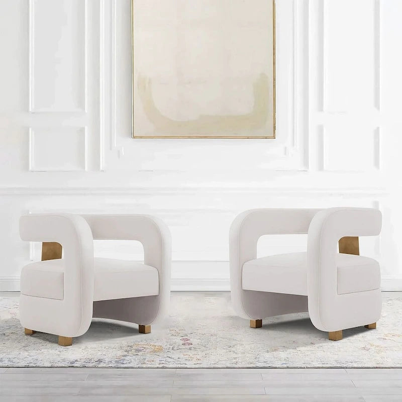 Fauteuil d'appoint moderne en velours Amirah
