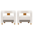 Fauteuil d'appoint moderne en velours Amirah