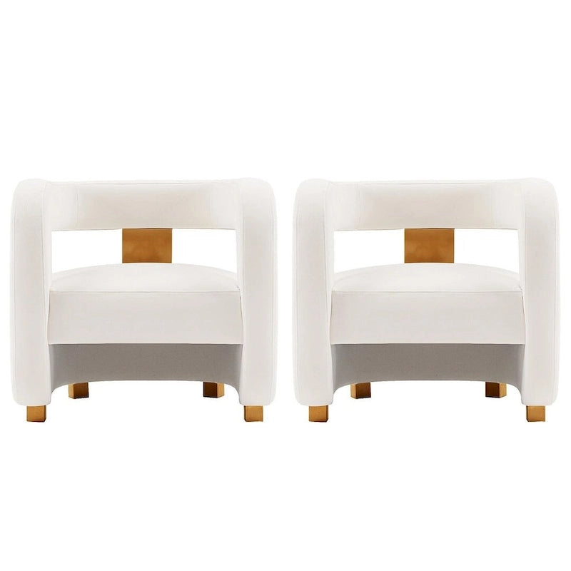 Fauteuil d'appoint moderne en velours Amirah