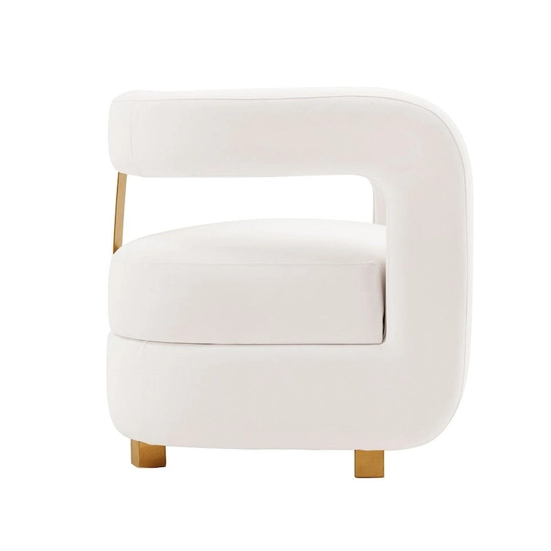 Fauteuil d'appoint moderne en velours Amirah