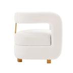 Fauteuil d'appoint moderne en velours Amirah